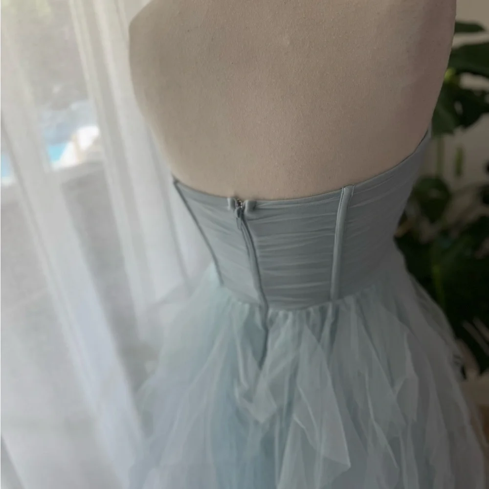 Lindsey Bustier Windsor Ruffle Tulle Ball‎ gown Prom Elegant Strapless Dress - Picture 4 of 5